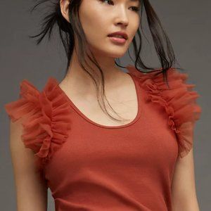 Anthropologie Dolan Tulle Sleeve Tank